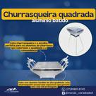Churrasqueira quadrada de Alumínio Batido