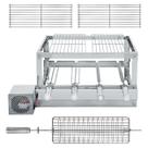 Churrasqueira Rotativa Gira Grill Inox 4 Espetos Giratórios, 2 Grelhas Modulares, 1 Grelha Giratória
