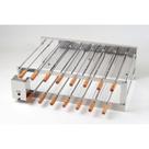 Churrasqueira Rotativa Inox Dupla 15 Espetos a Carvão Bivolt Largura Regulável Arke