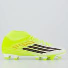Chuteira Adidas F50 Club Mid Campo Amarela e Branca Chuteira Adidas F50 Club Mid Campo Amarela e Branca