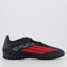 Chuteira Adidas F50 Club Society Preta e Vermelha