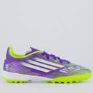Chuteira Adidas F50 League Society Juvenil Roxa e Verde
