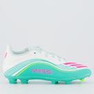 Chuteira Adidas F50 Messi League FG MG Campo Juvenil Branca e Verde