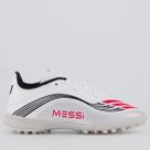 Chuteira Adidas F50 Messi League Society Infantil Branca e Prata