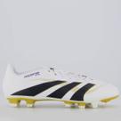 Chuteira Adidas Predator Club Campo Branca e Dourada