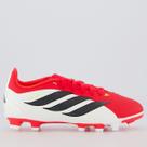 Chuteira Adidas Predator Club Campo Juvenil Vermelha e Branca