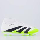 Chuteira Adidas Predator Club Sock FG/MG Campo Branca