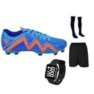 Chuteira Campo Control Speed Gramado Travas Futebol + Meião Short Relógio