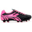 Chuteira Couro Legítimo Campo Gramado Trava Preto Rosa Pink Chuteira Couro Legítimo Campo Gramado Trava Preto Rosa Pink