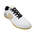 Chuteira Futebol Society SportWest Unissex Branco e Dourado