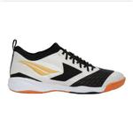 Chuteira Futsal Penalty Max 1000 branco/preto/dourado Locker Ecoknit