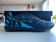 Chuteira oxn speed 5 society pro pvc infantil - marinho/ciano/preto