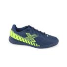 Chuteira OXN Track 2 Futsal Pro PVC Infantil - Marinho/ Lima