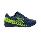 Chuteira OXN Track 2 Indoor Pro PVC Infantil- Marinho/ Lima
