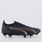 Chuteira Puma Ultra Ultimate Campo Preta e Rosê