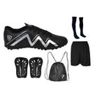 Chuteira Society Control Speed Adulto Juvenil Sosaite Sintético Costurada + Meião Short Caneleira Mochila
