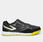Chuteira Topper Dominator Pro V Indoor COR:Preto Branco AmareloTamanho:37