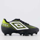 Chuteira Umbro Fast II Campo Juvenil Preta e Verde