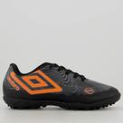Chuteira Umbro Orbit Society Juvenil Preta e Laranja
