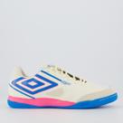 Chuteira Umbro Pro 5 Bump Club Futsal Off White e Rosa Chuteira Umbro Pro 5 Bump Club Futsal Off White e Rosa