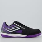 Chuteira Umbro Pro 5 Bump Club Futsal Preta e Roxa