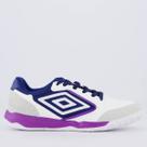 Chuteira Umbro Pro Challenge Uptake Futsal Branca Marinho