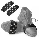 Chuteiras de tração Crampon Alças de tração antiderrapantes Chuteiras Crampons Spikes de 7 pontos para calçados para caminhada, corrida, caminhada, montanhismo, alpinismo, gelo e neve (pretas)