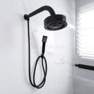 Chuveiro Auto-Limpante Preto Fosco Abs Redonda Com Desviador Flex. 1,80 Mt E Gatilho