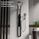 Chuveiro Coluna Premium Com Jatos Corporais Display Temperatura Cinza