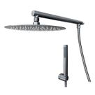 Chuveiro com Ducha Aço Inox Parede Cinza Grafite 26cm Redondo Reno RCR 05 Chuveiro com Ducha Aço Inox Parede Cinza Grafite 26cm Redondo Reno RCR 05