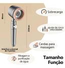 Chuveiro De Massagem De Alta Pressão 5 Modos C Filtro Cinza