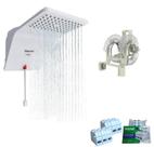 Chuveiro Ducha Ducali Eletrônica Branco 6800w 220v Zagonel + Resistência