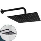 Chuveiro Ducha Preta Quadrada Inox Banheiro 30x30 De Parede Fria Slim Cascata A Gas 30cm Braço Redondo Curvado Suporte Haste Horizontal