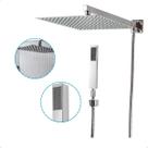 Chuveiro Ducha Quadrado 20x20 Slim Inox cromado Completo com desviador inteligente