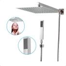 Chuveiro Ducha Quadrado 25x25 Slim Inox cromado Completo com desviador inteligente