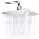 Chuveiro Ducha Quadrado Inox Area Externa Piscina Banheiro Modelo Curvado Prata