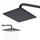 Chuveiro Ducha Slim 20x20 Inox Quadrado Preto Fosco Suporte Parede Area Externa Piscina Banheiro Chuveiro Ducha Slim 20x20 Inox Quadrado Preto Fosco Suporte Parede Area Externa Piscina Banheiro