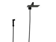 Chuveiro Ducha Slim Quadrada 20 cm Black Matte Com Ducha Manual Abertura Gradual Preto Fosco