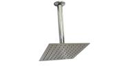 Chuveiro Ducha Slim Quadrada em Inox 201 20x20 cm Com Braço de Teto Redondo