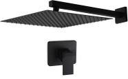 Chuveiro Metal Parede Preto Fosco Misturador Monocomando