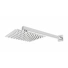 Chuveiro quadrado slim em aço inox 20x20 articulado domum