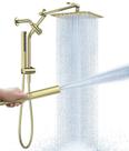 Chuveiro Veken Quadrado 25 cm com Duplo Jato Dourado Escovado