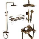 Chuveiro Vintage Clássico Bronze Antigo Misturador Retrô