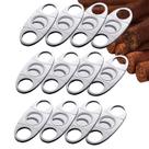 Cigar Cutter Guilhotine MPEEJ em aço inoxidável, pacote com 12 unidades, prata
