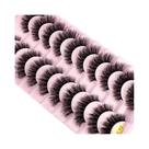 Cílios Postiços De Vison Falso Cat-Eye Fluffy 8D Wispy Long Thick Volume 10 Pares Pack