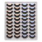 Cílios postiços JIMIRE, 20 pares, 2 estilos, vison sintético misto Cílios postiços JIMIRE, 20 pares, 2 estilos, vison sintético misto