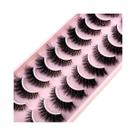 Cílios Postiços Naturais 3D Curly Faux Mink Feitos À Mão, 10 Pares, Simulação De Maquiagem