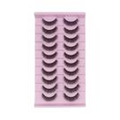 Cílios Postiços Naturais E Volumosos D Curl 3D Longos De Mink, 7 a 10 Pares, Efeito Olho De Gato,