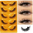 Cílios Postiços Olho de Gato Efeito Extensão Gatinho Premium Super Volume Kit com 5 Pares