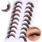 Cílios postiços Zegaine Fluffy Brown Fox Eye 20 mm 9 pares